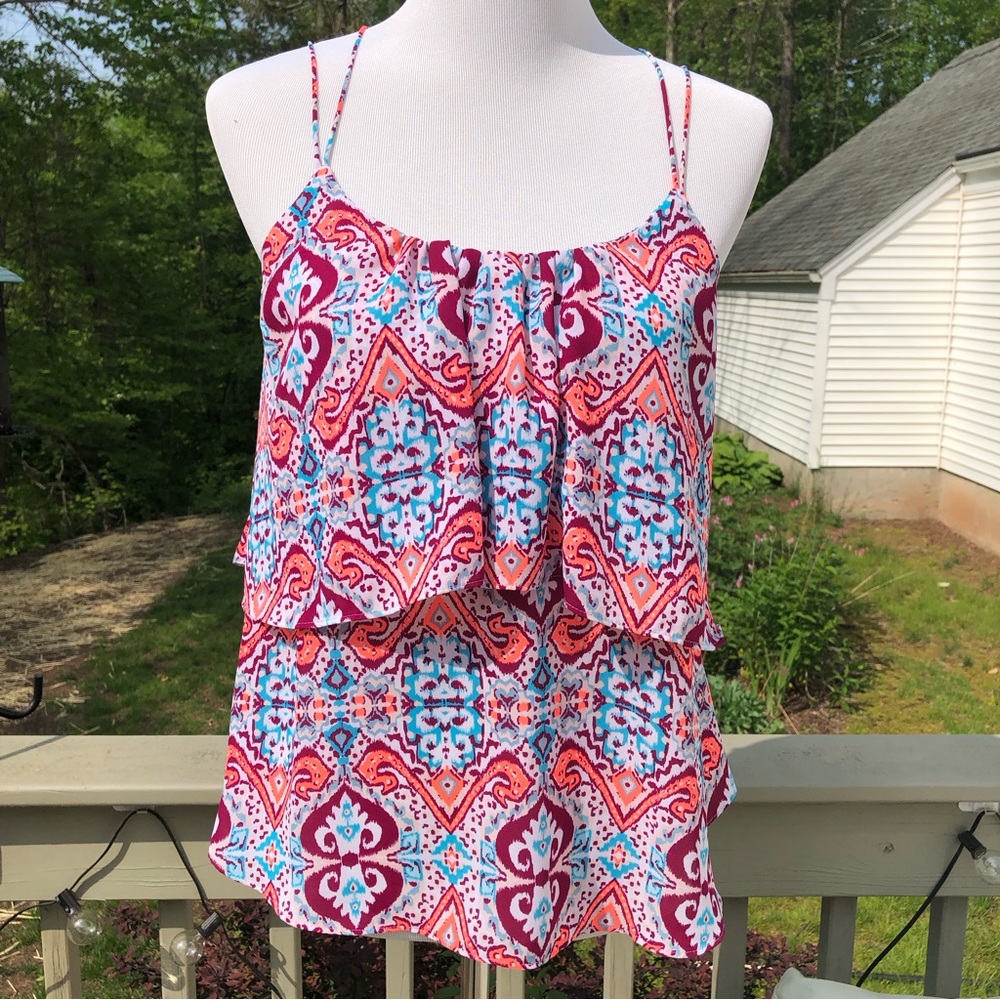 Express Printed Strappy Back Tank